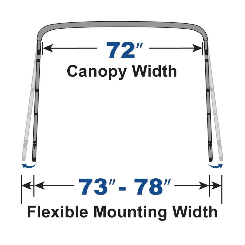 New Bimini Top 4 Bow 46" H 73" - 78" W 8 Foot Navy Blue