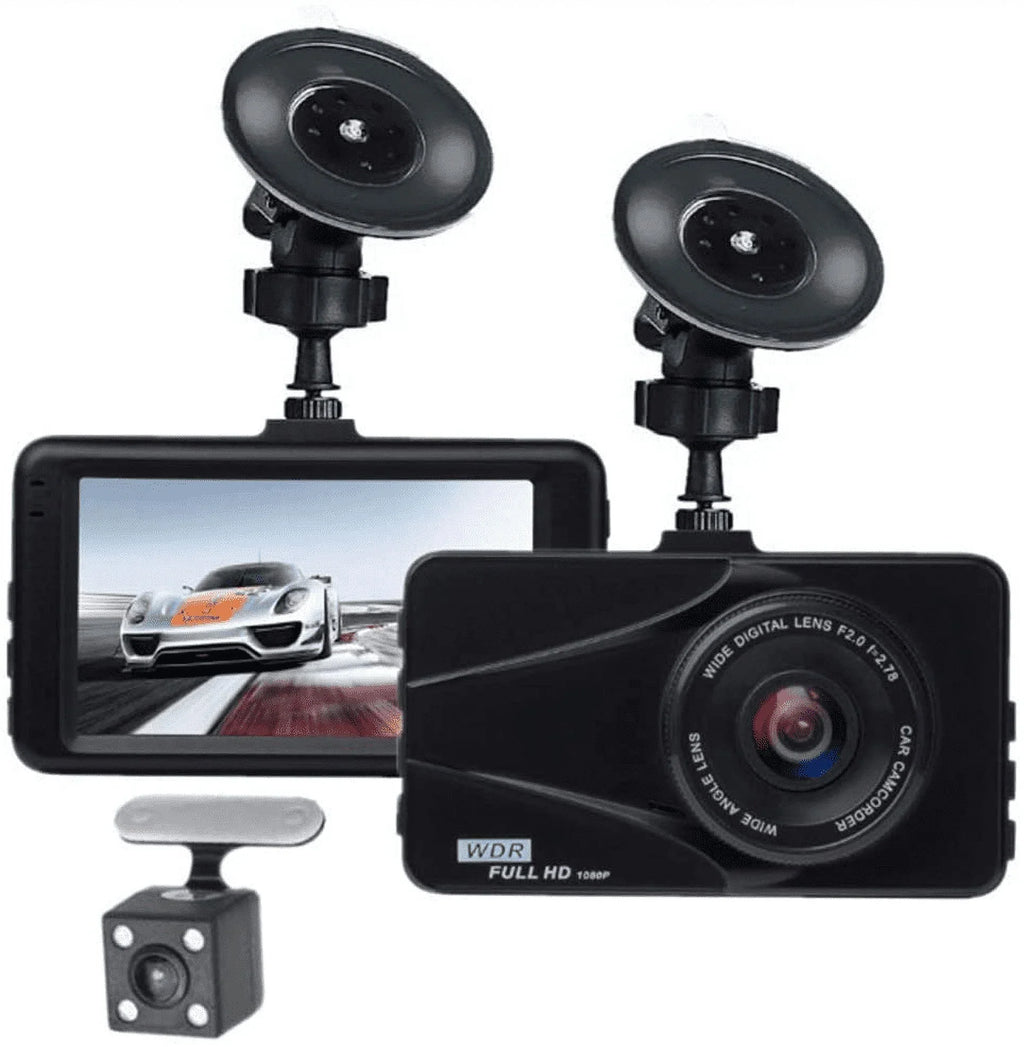 T670 Plus DVR Dash Cam For uber Dual Travel Recorder Full HD 3" LCD Screen 170° Wide Angle, WDR, G-Sensor, Loop Recording Motion Detection Excellent Video Images