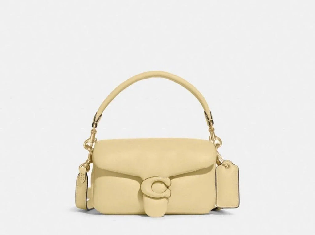COACH Leather Protection C Closure Pillow Tabby Shoulder Bag 18 Vanilla One Size