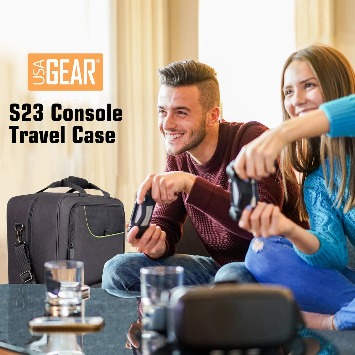 GEAR Xbox Series X Carrying Case - Xbox Series X Travel Case Compatible with Xbox Series X Console & Xbox Series S - Customizable Interior for Xbox Controllers & More Gaming Accessories (Green)