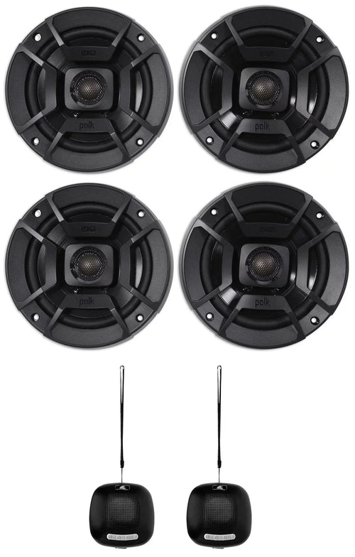 (2) Polk Audio DB522 5.25" 600w Car Audio Craft Speakers Bundle with (2) Rockville RPB1 10 Watt