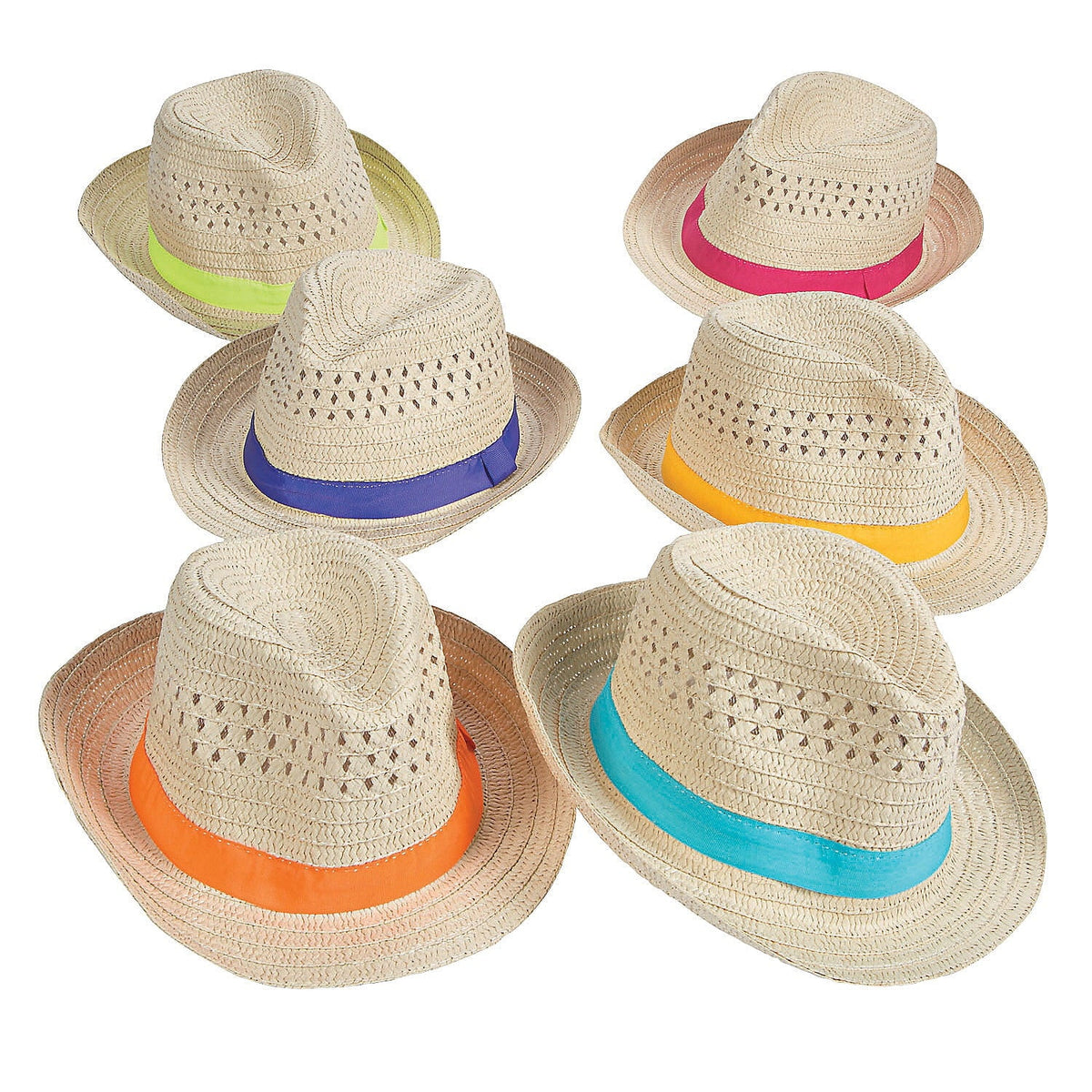 Fedora With Band - Party Wear - 12 Pieces