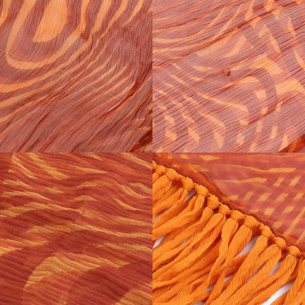 Pre-Owned Hermes HERMES scarf silk orange ladies e55906a (Good)