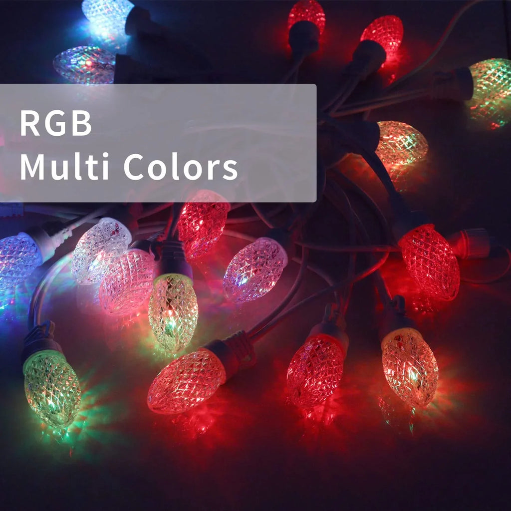 Eva's Light C9 Christmas Lights Outdoor, 23ft 20 Bulbs Color Changing LED String Lights Waterproof