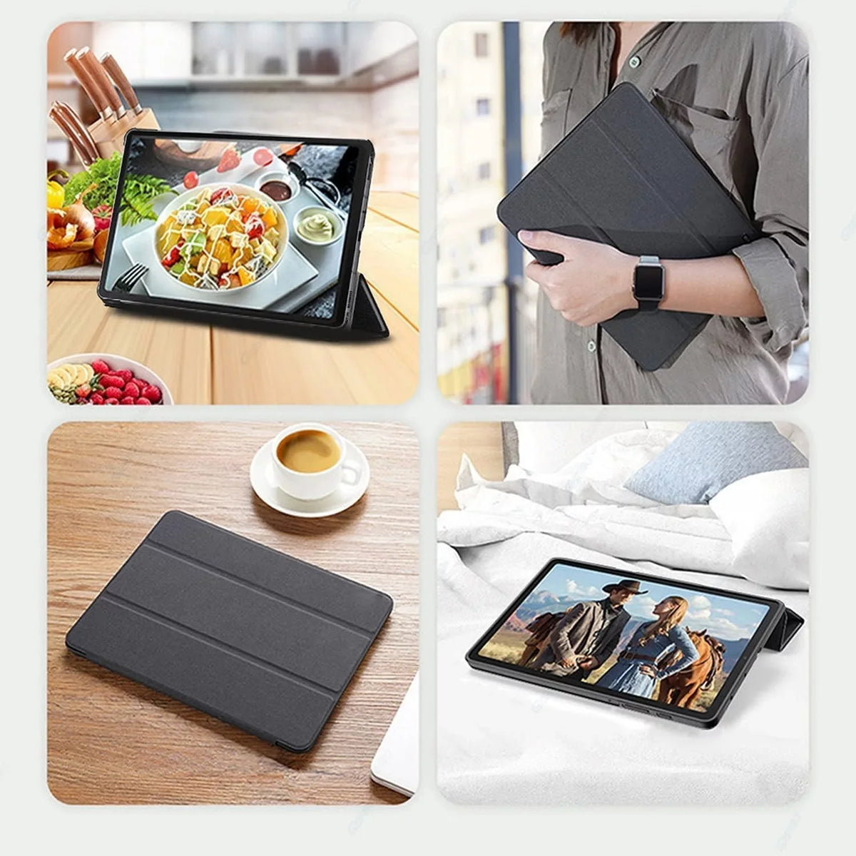 10 Inch Android 11 Tablet PC, 6GB RAM 128GB ROM/1TB Expandable Computer Tablets, BT 5G Wi-Fi 6 Quad Core Tableta, IPS HD Touch Screen, 8MP Camera, Google GMS Certified Tablets with Leather Case(Black)