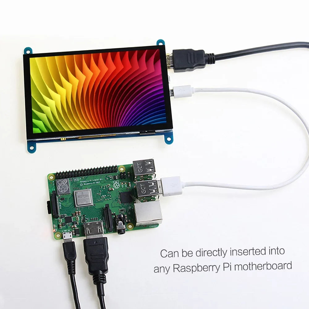 Aibecy 5 InchCapacitive Touchscreen Display 800*480 Resolution Small Portablewith USBInterface Compatible with Raspberry Pi Educational Tool