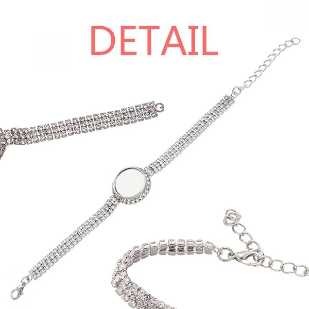 Sweden Country Flag Name Art Deco Fashion Tennis Chain Anklet Diamond Jewelry