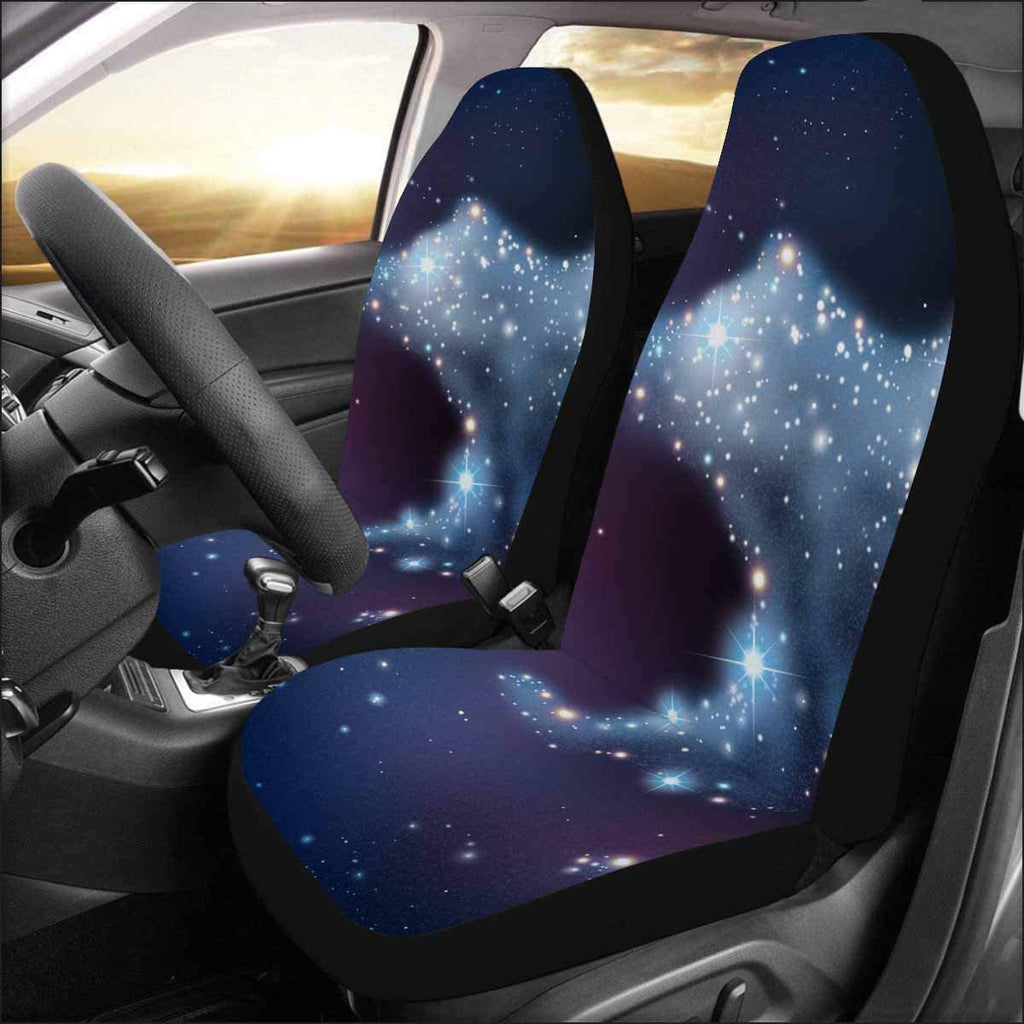 ZHANZZK Set of 2 Car Seat Shield Artistic Triangle Yurt Pyramid Universal Auto Front Seats Protector Fits for Car,SUV Sedan,Truck