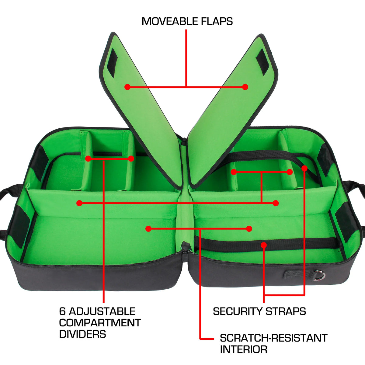 GEAR Xbox Series X Carrying Case - Xbox Series X Travel Case Compatible with Xbox Series X Console & Xbox Series S - Customizable Interior for Xbox Controllers & More Gaming Accessories (Green)