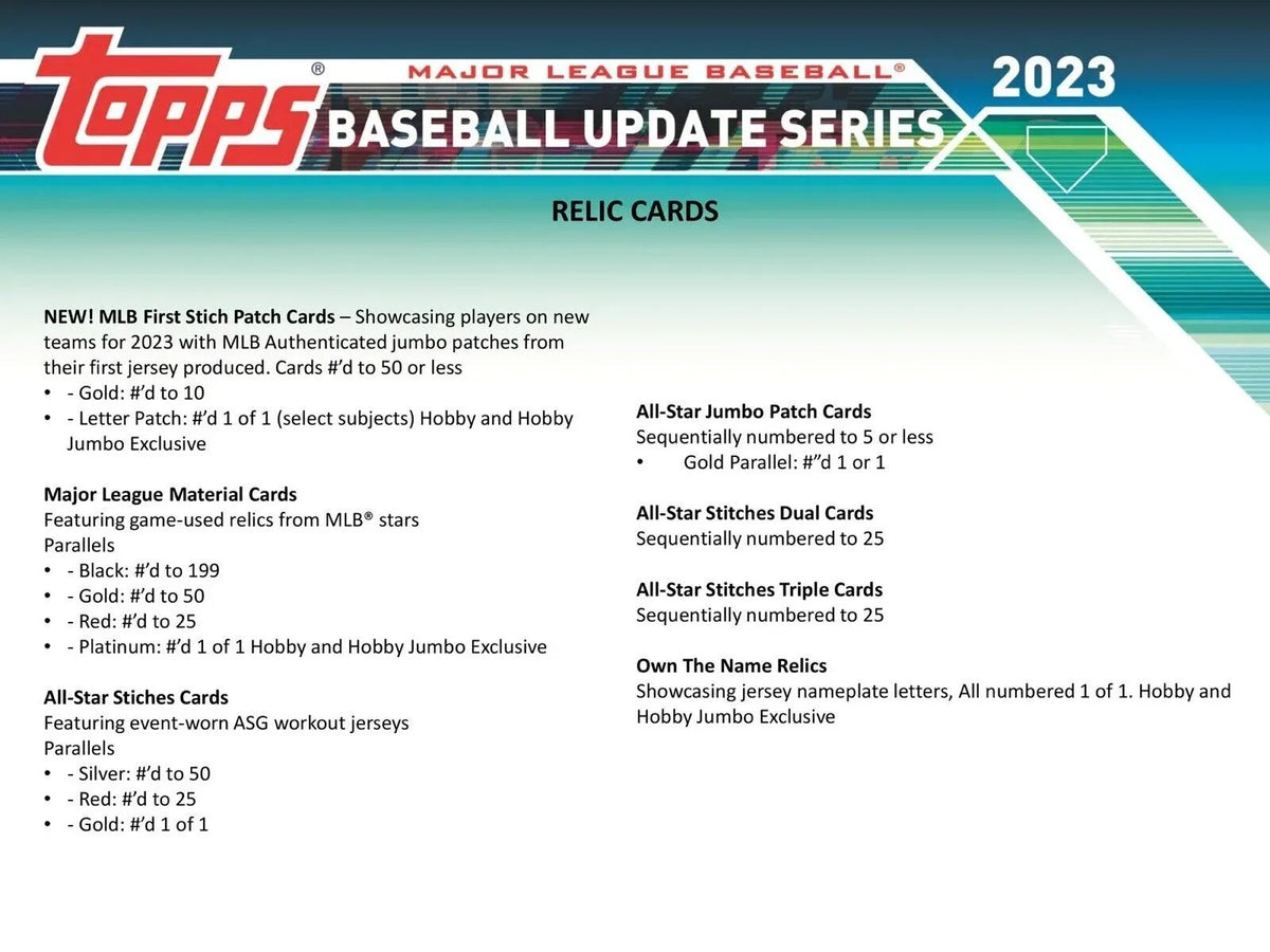 MLB Topps 2023 Update Series Baseball Trading Card HOBBY Box