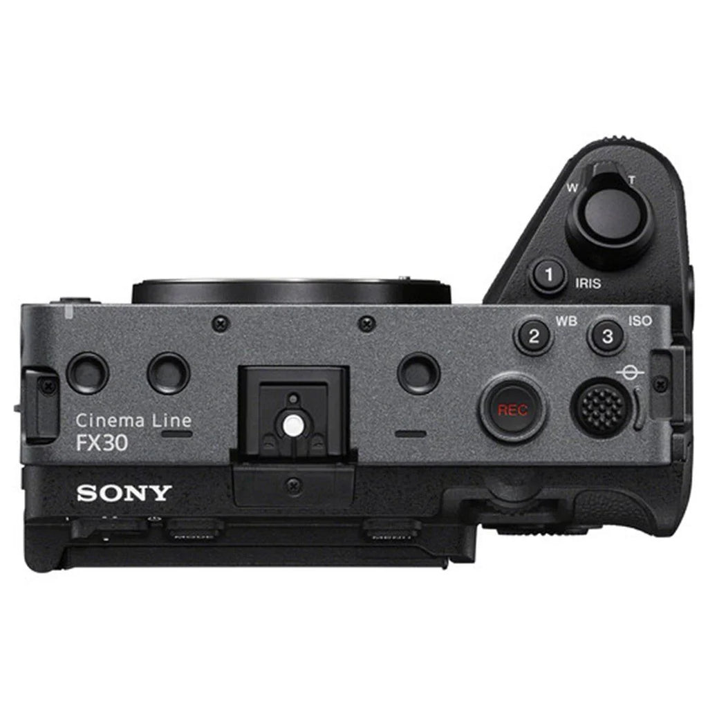 Sony FX30 Digital Cinema Camera + 2 Pack 128GB Memory Card + Backpack + Tripod + ZeeTech Cloth