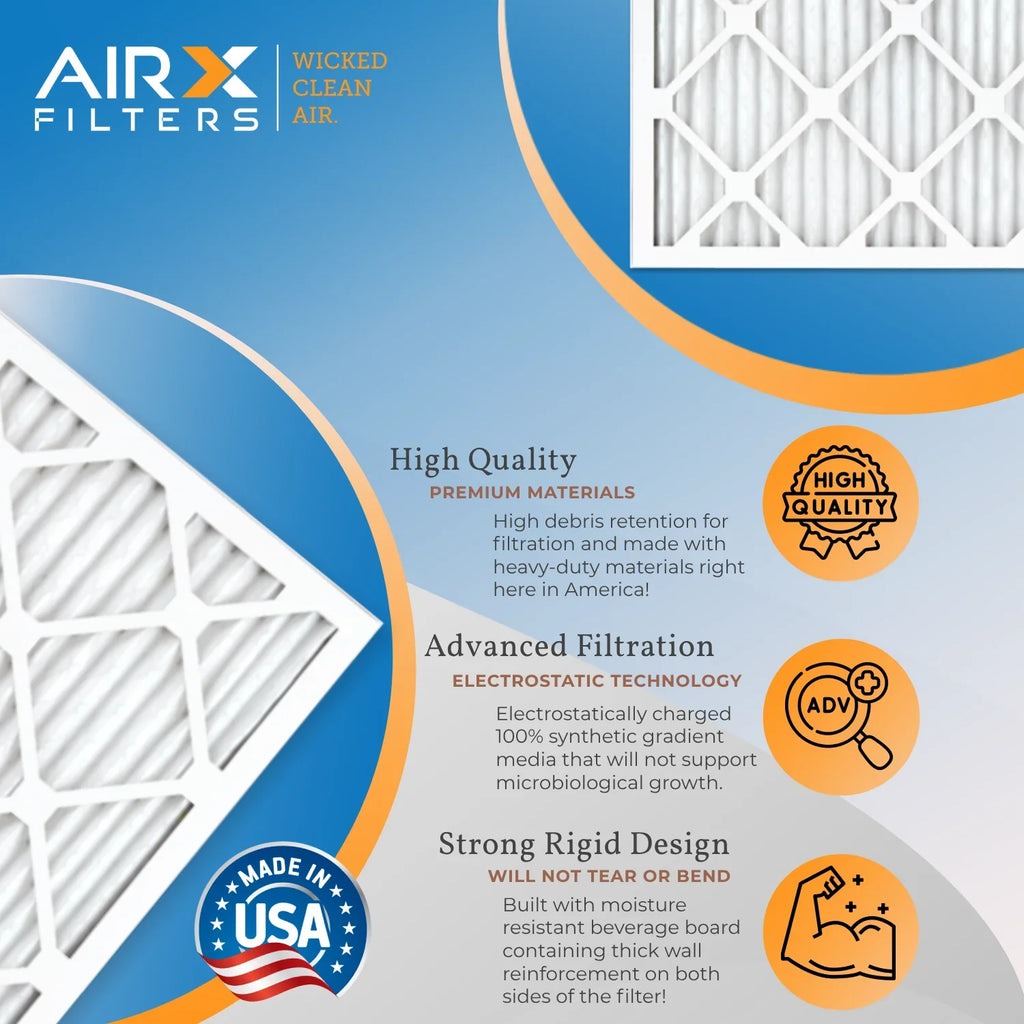 12x20x1 Air Filter MERV 8 Comparable to MPR 700 & FPR 5 Electrostatic Pleated Air Conditioner Filter 6 Pack HVAC AC Premium Made 12x20x1 Furnace Filters by AIRX FILTERS WICKED CLEAN AIR.